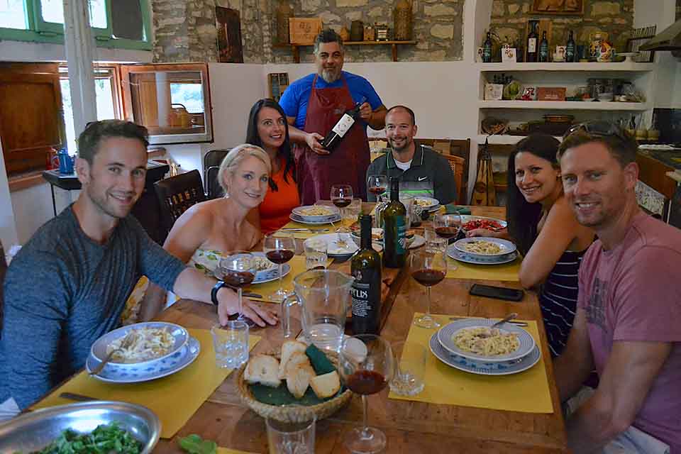 Lunch in a winery Lunch in a small winery